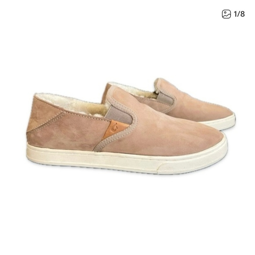 Olukai Pehuea Heu Women's Slip-on Shoe Slippers Taupe Grey
